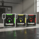 Dustlight Mini wearable dust monitor with LED traffic light system showing real-time particulate detection